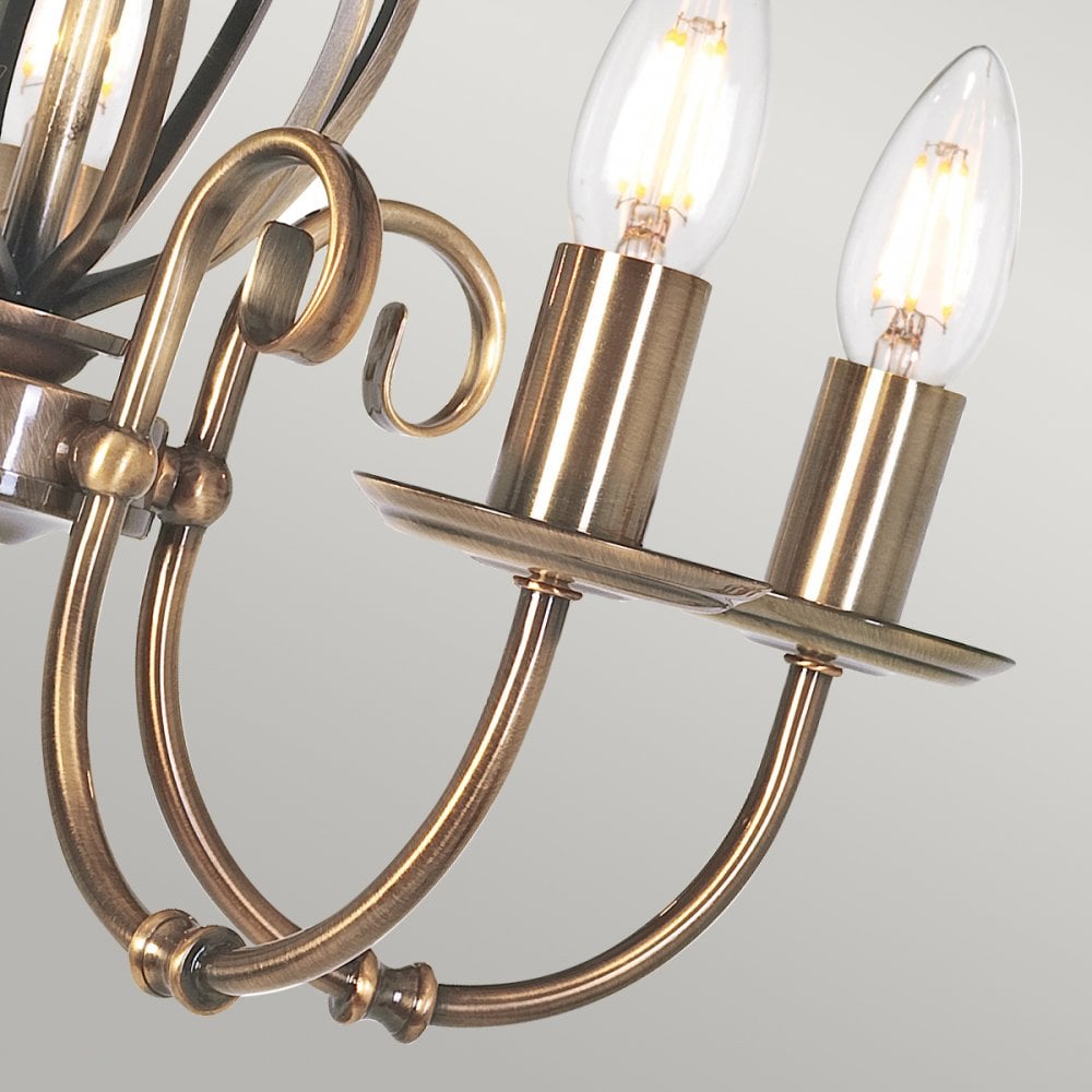 Aurelis – Aged Brass Five Light Convertible Chandelier