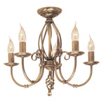 Aurelis – Aged Brass Five Light Convertible Chandelier