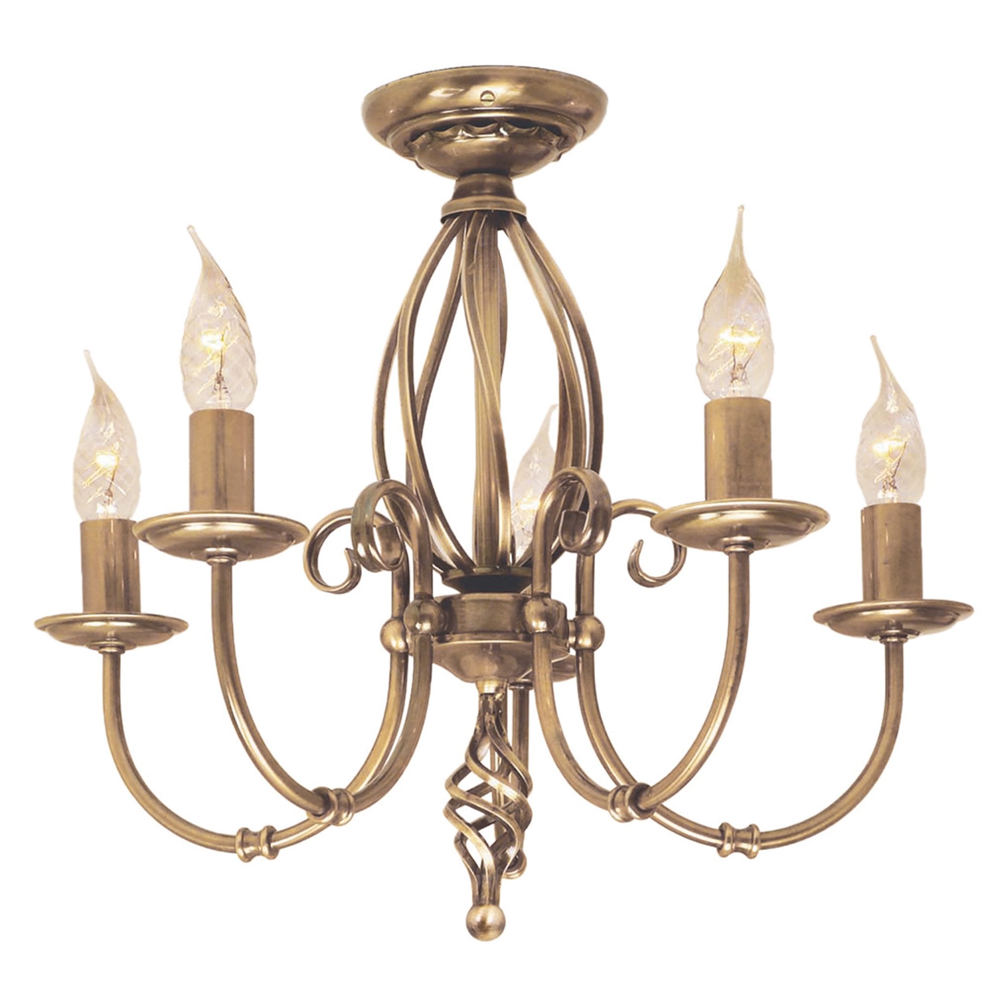 Aurelis – Aged Brass Five Light Convertible Chandelier