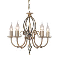 Aurelis – Aged Brass Five Light Convertible Chandelier