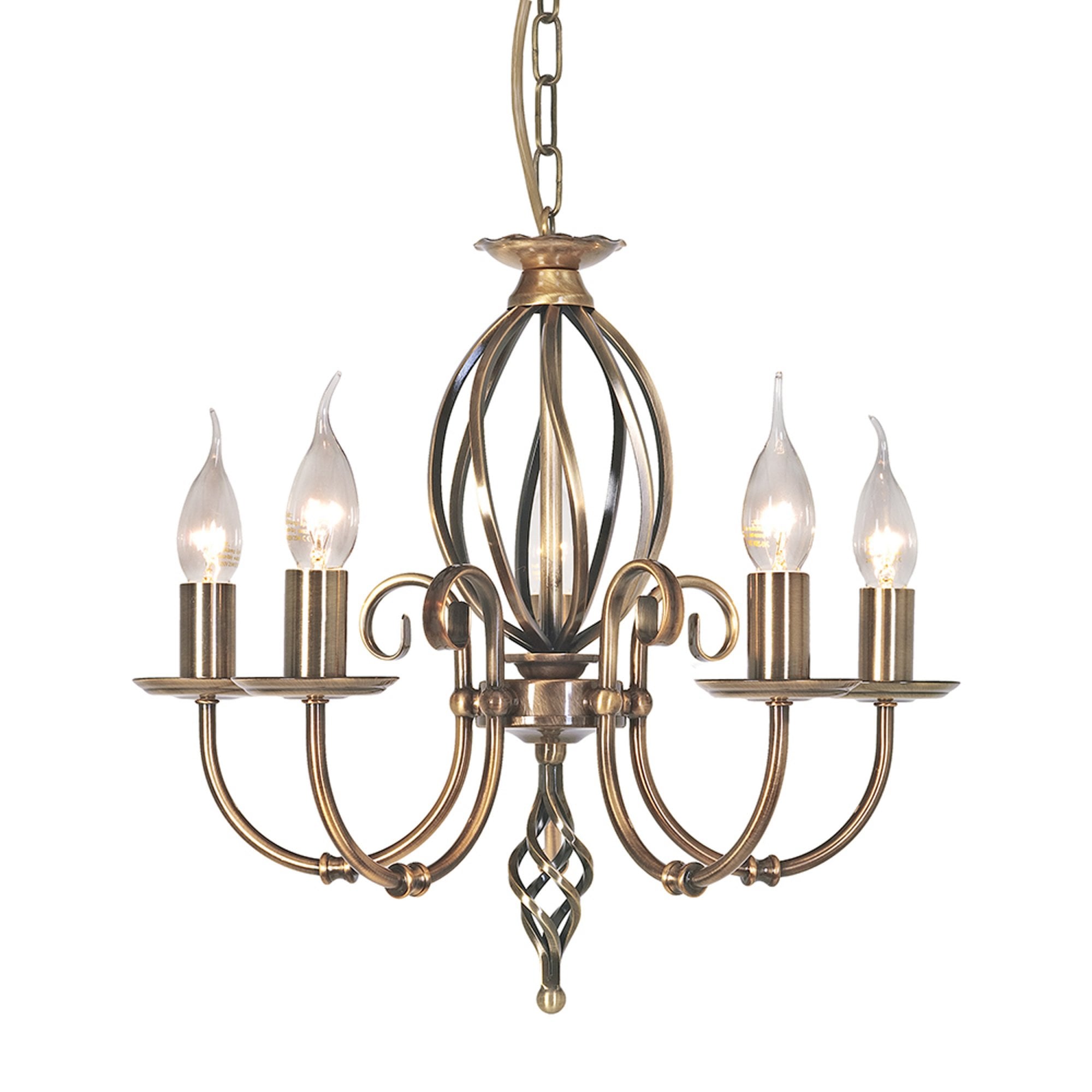 Aurelis – Aged Brass Five Light Convertible Chandelier