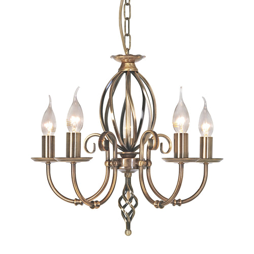 Aurelis – Aged Brass Five Light Convertible Chandelier