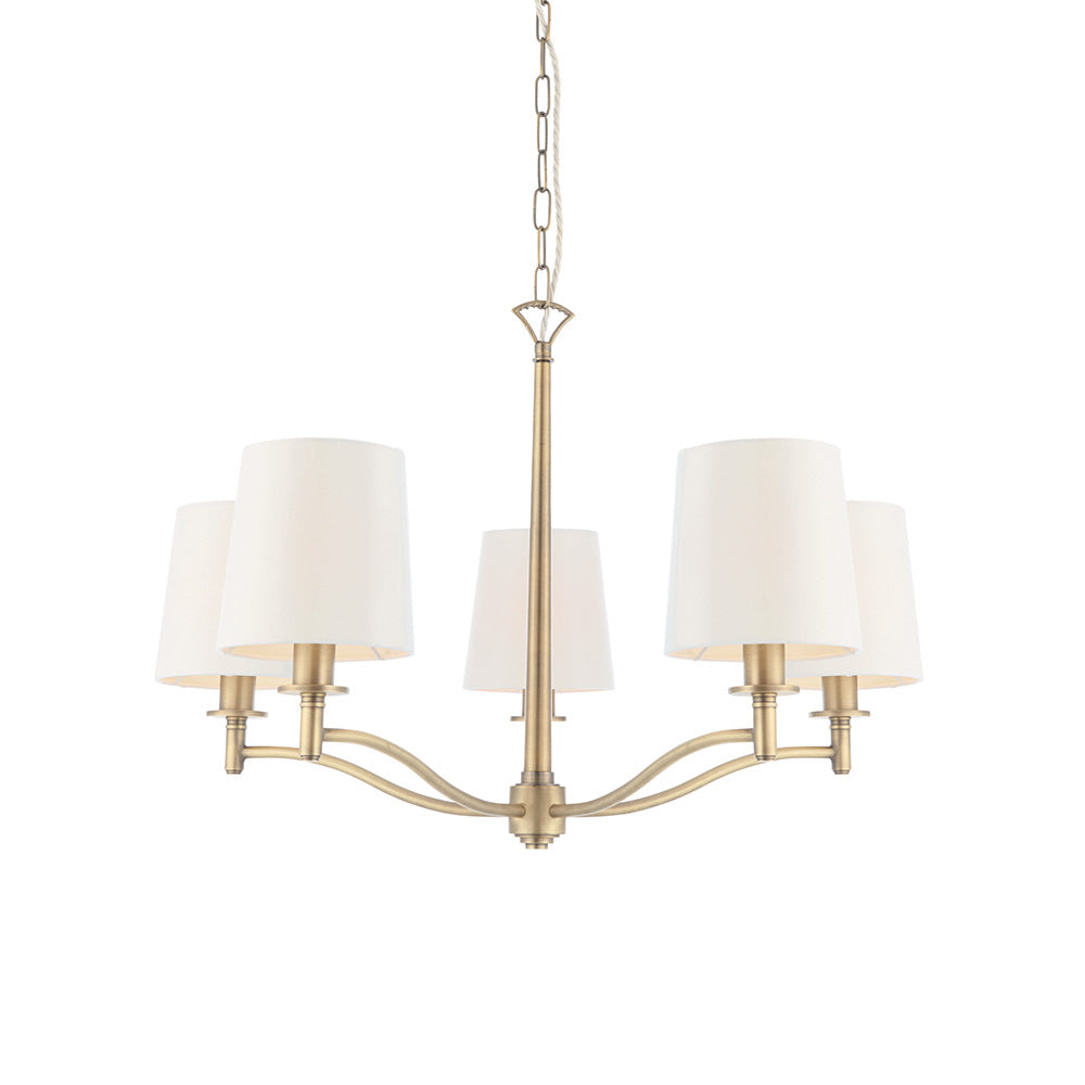 Aurelis – Antique Brass 5 Arm Ceiling Pendant Light