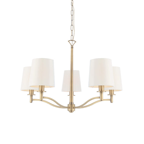 Aurelis – Antique Brass 5 Arm Ceiling Pendant Light