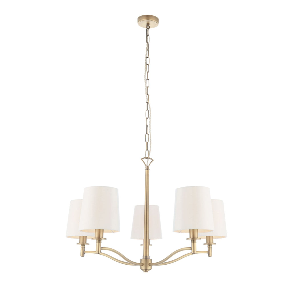 Aurelis – Antique Brass 5 Arm Ceiling Pendant Light