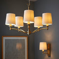 Aurelis – Antique Brass 5 Arm Ceiling Pendant Light