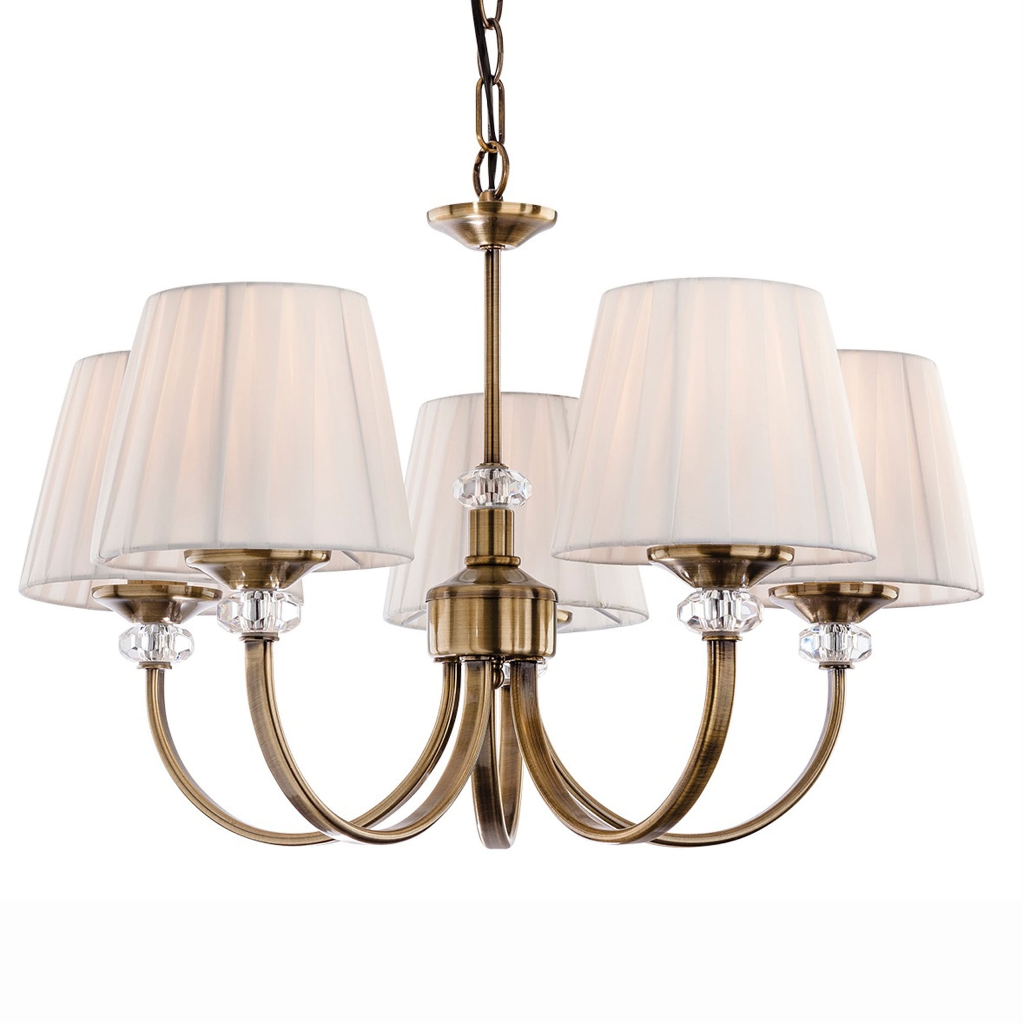 Aurelis – Antique Brass Five Arm Ceiling Pendant Light