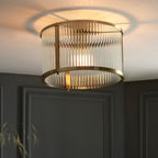 Aurelis – Antique Brass Flush Clear Glass Ceiling Light