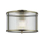 Aurelis – Antique Brass Flush Clear Glass Ceiling Light