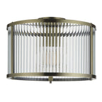 Aurelis – Antique Brass Flush Clear Glass Ceiling Light