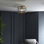 Aurelis – Antique Brass Flush Clear Glass Ceiling Light