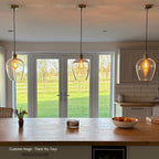 Aurelis – Antique Brass Metal Ceiling Pendant Light with Glass Shade