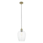 Aurelis – Antique Brass Metal Ceiling Pendant Light with Glass Shade