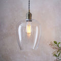 Aurelis – Antique Brass Metal Ceiling Pendant Light with Glass Shade