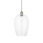 Aurelis – Antique Brass Pendant Light with Clear Glass Bezel