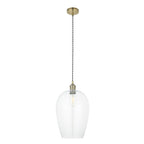 Aurelis – Antique Brass Pendant Light with Clear Glass Bezel