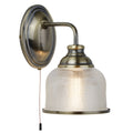Aurelis – Antique Brass Wall Light with Holophane Glass Shade