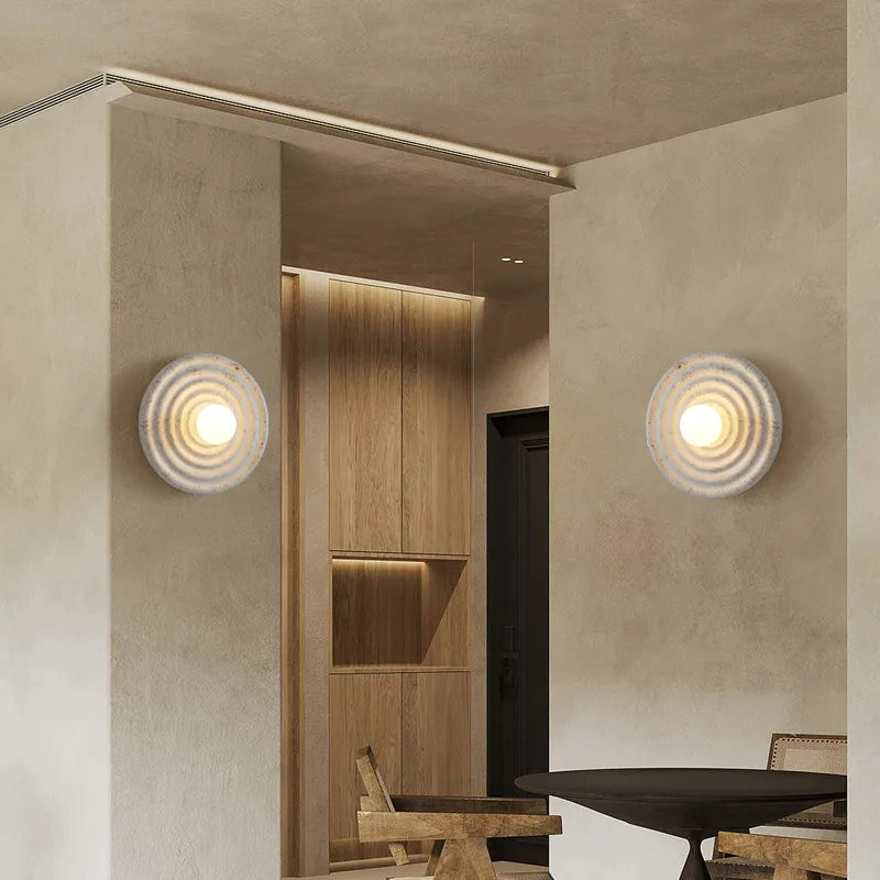 Aurelis – Beige Metal Round Wall Lamp