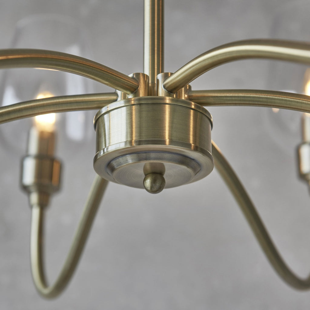 Aurelis – Brass Six Light Ceiling Pendant