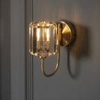 Aurelis – Brass Wall Light with Faceted Glass Shade