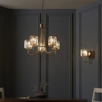 Aurelis – Brass Wall Light with Faceted Glass Shade