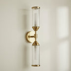 Aurelis – Glass Two-Arm Wall Light Satin Brass