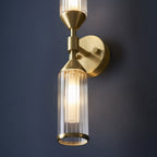 Aurelis – Glass Two-Arm Wall Light Satin Brass