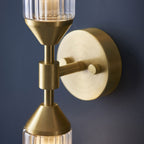 Aurelis – Glass Two-Arm Wall Light Satin Brass