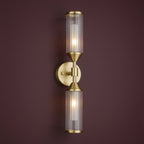 Aurelis – Glass Two-Arm Wall Light Satin Brass