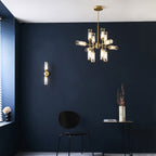 Aurelis – Glass Two-Arm Wall Light Satin Brass