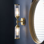 Aurelis – Glass Two-Arm Wall Light Satin Brass