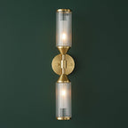 Aurelis – Glass Two-Arm Wall Light Satin Brass