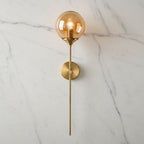 Aurelis – Glass Wall Sconce with Gold Metal Base