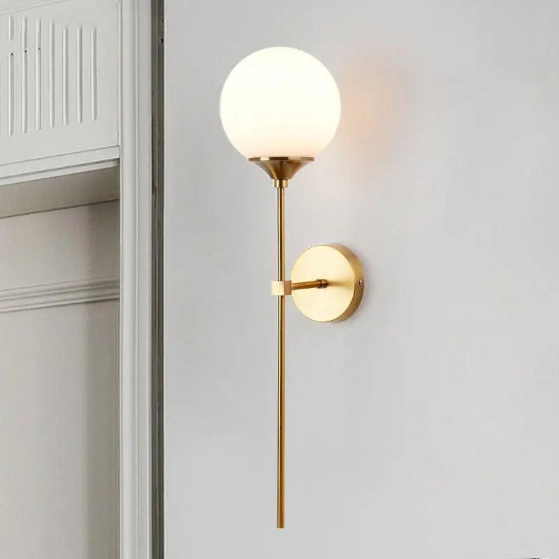 Aurelis – Glass Wall Sconce with Gold Metal Base
