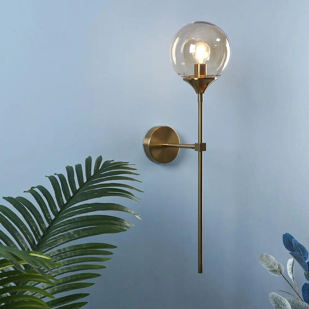 Aurelis – Glass Wall Sconce with Gold Metal Base