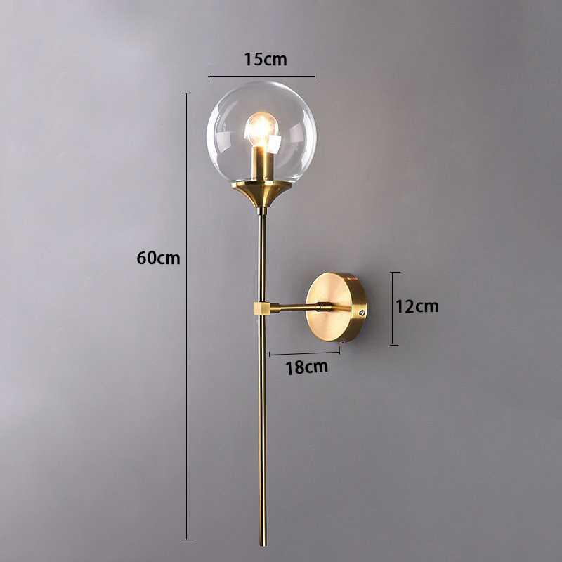 Aurelis – Glass Wall Sconce with Gold Metal Base