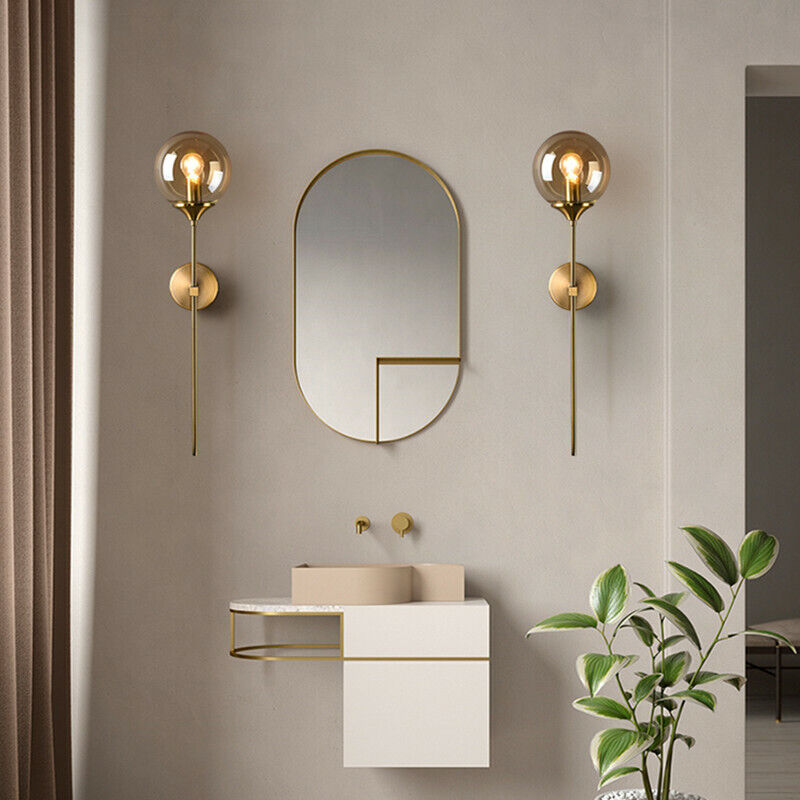 Aurelis – Glass Wall Sconce with Gold Metal Base