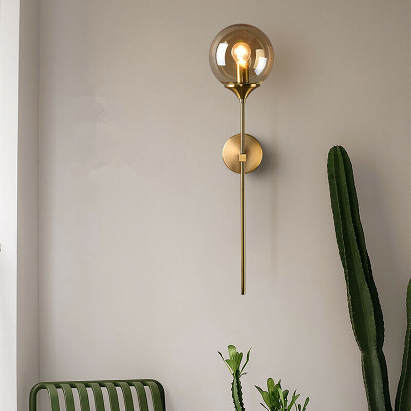 Aurelis – Glass Wall Sconce with Gold Metal Base