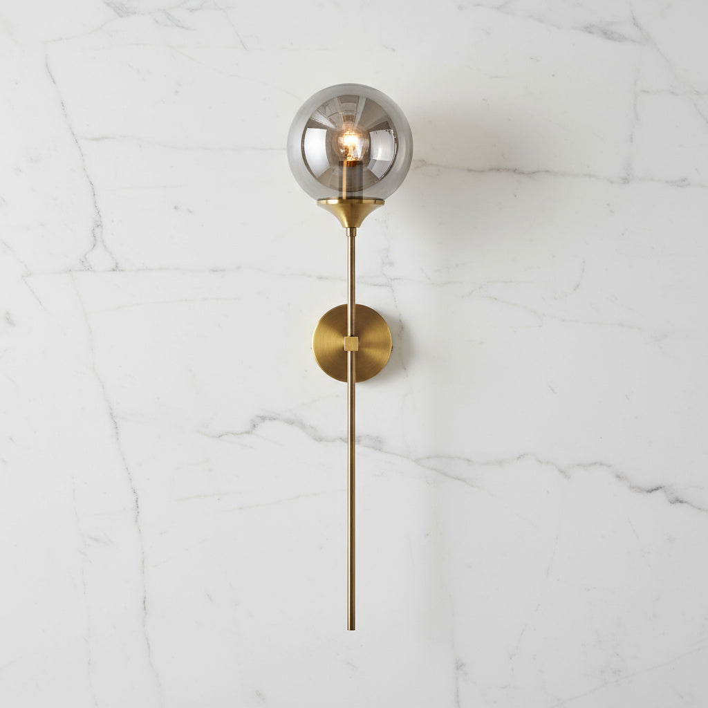 Aurelis – Glass Wall Sconce with Gold Metal Base