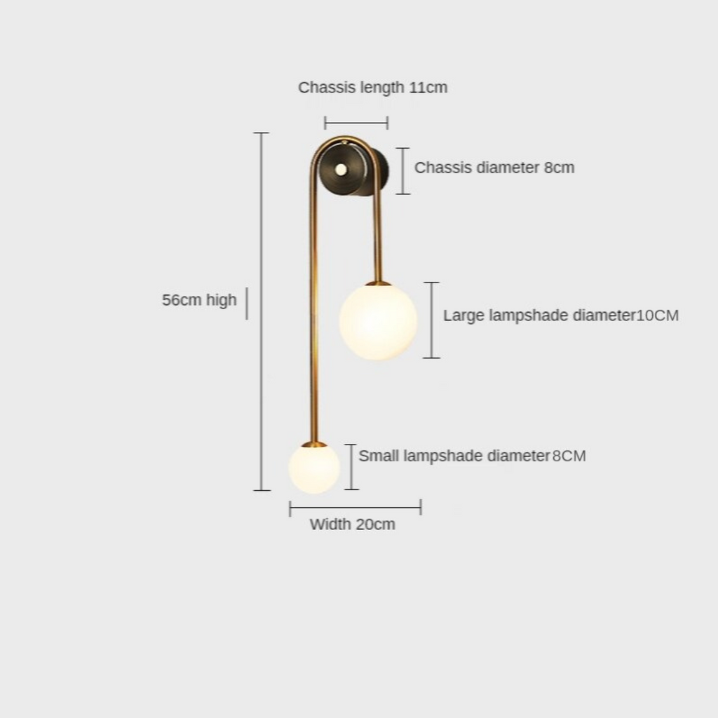 Aurelis – Gold Wall Sconce with White Glass Shade