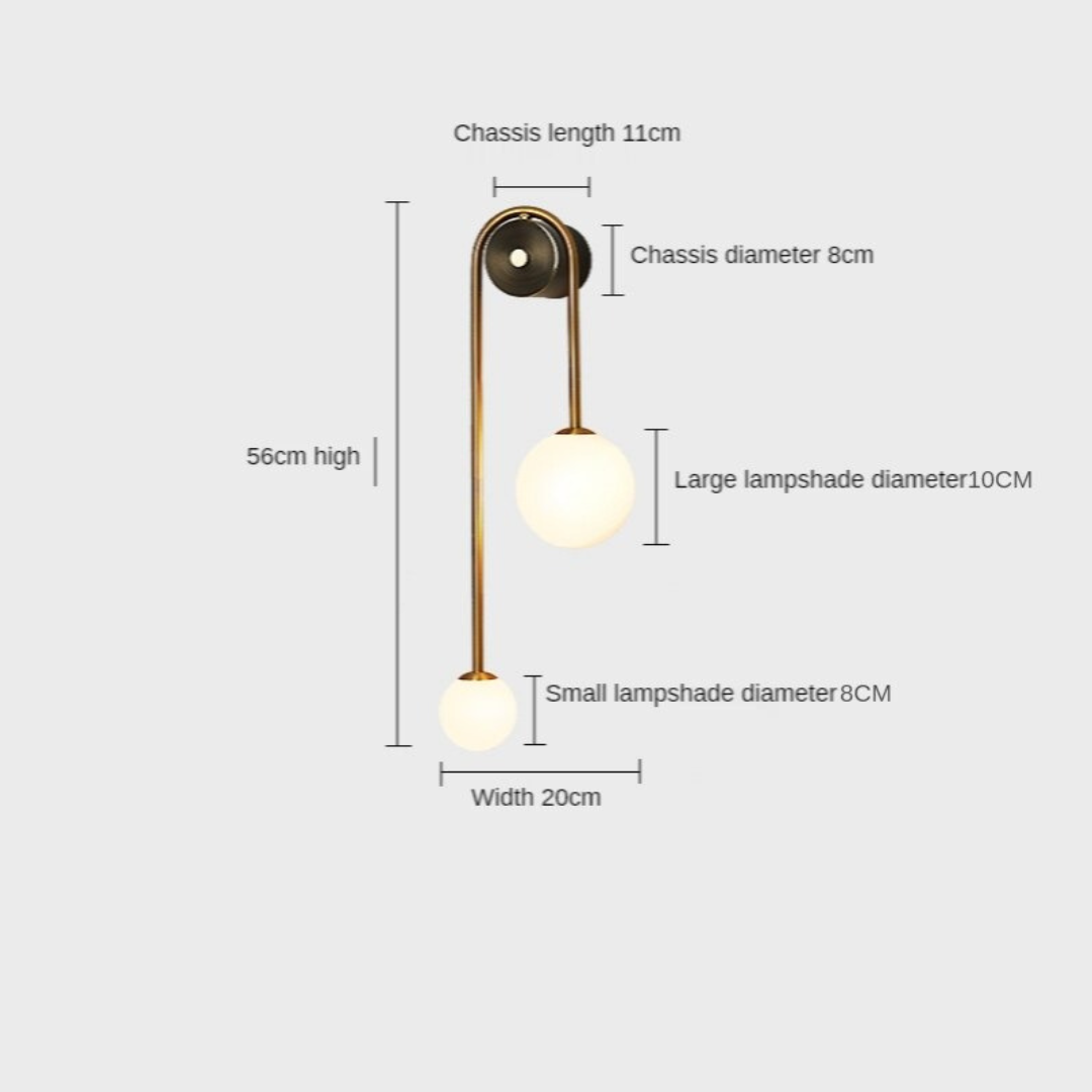 Aurelis – Gold Wall Sconce with White Glass Shade