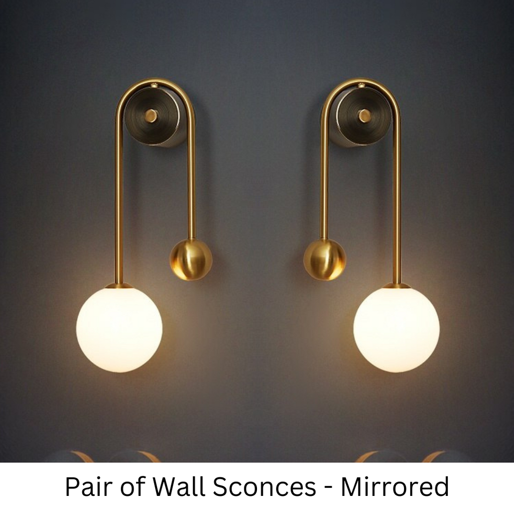 Aurelis – Gold Wall Sconce with White Glass Shade
