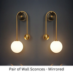 Aurelis – Gold Wall Sconce with White Glass Shade