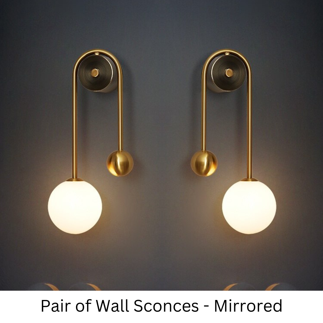 Aurelis – Gold Wall Sconce with White Glass Shade