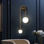 Aurelis – Gold Wall Sconce with White Glass Shade