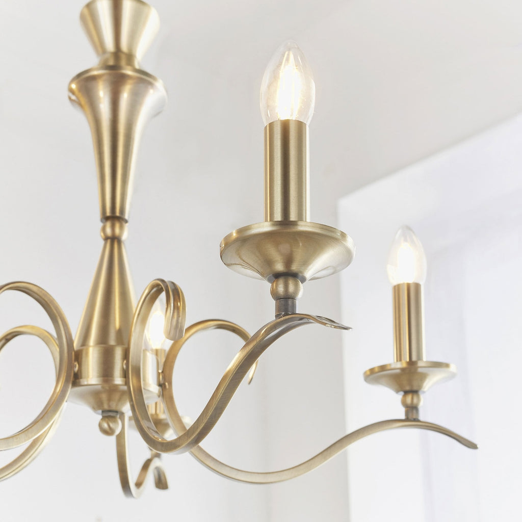 Aurelis – Metal Adjustable Antique Brass Convertible Chandelier
