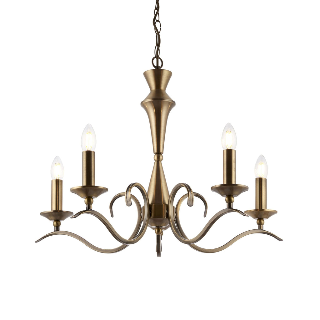 Aurelis – Metal Adjustable Antique Brass Convertible Chandelier