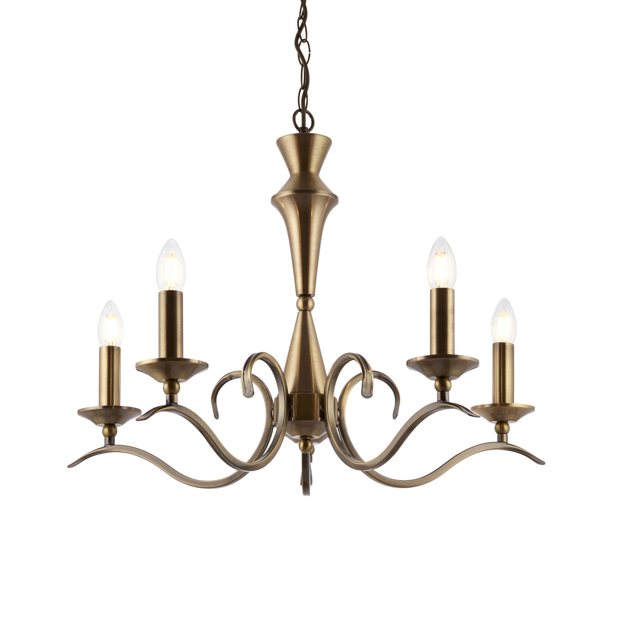 Aurelis – Metal Adjustable Antique Brass Convertible Chandelier