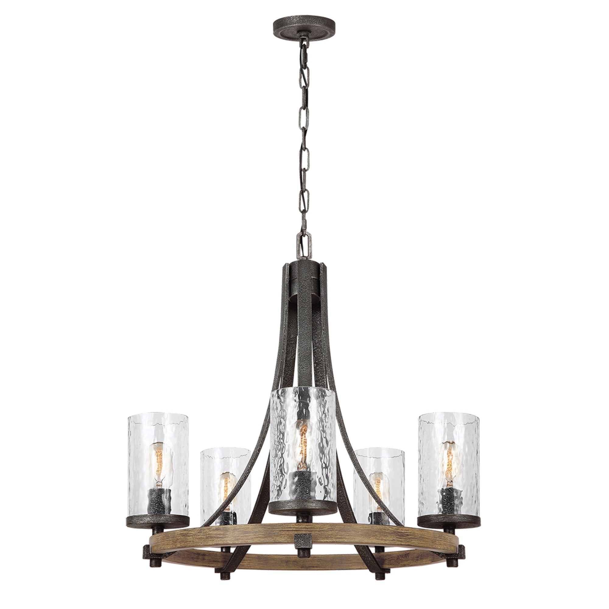 Aurelis – Oak Five Light Ceiling Chandelier