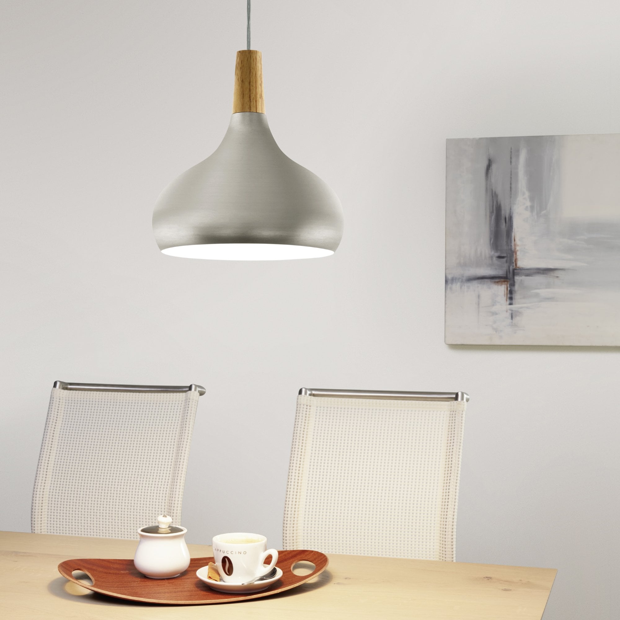Aurelis – Steel Brushed Silver Ceiling Pendant Light Medium